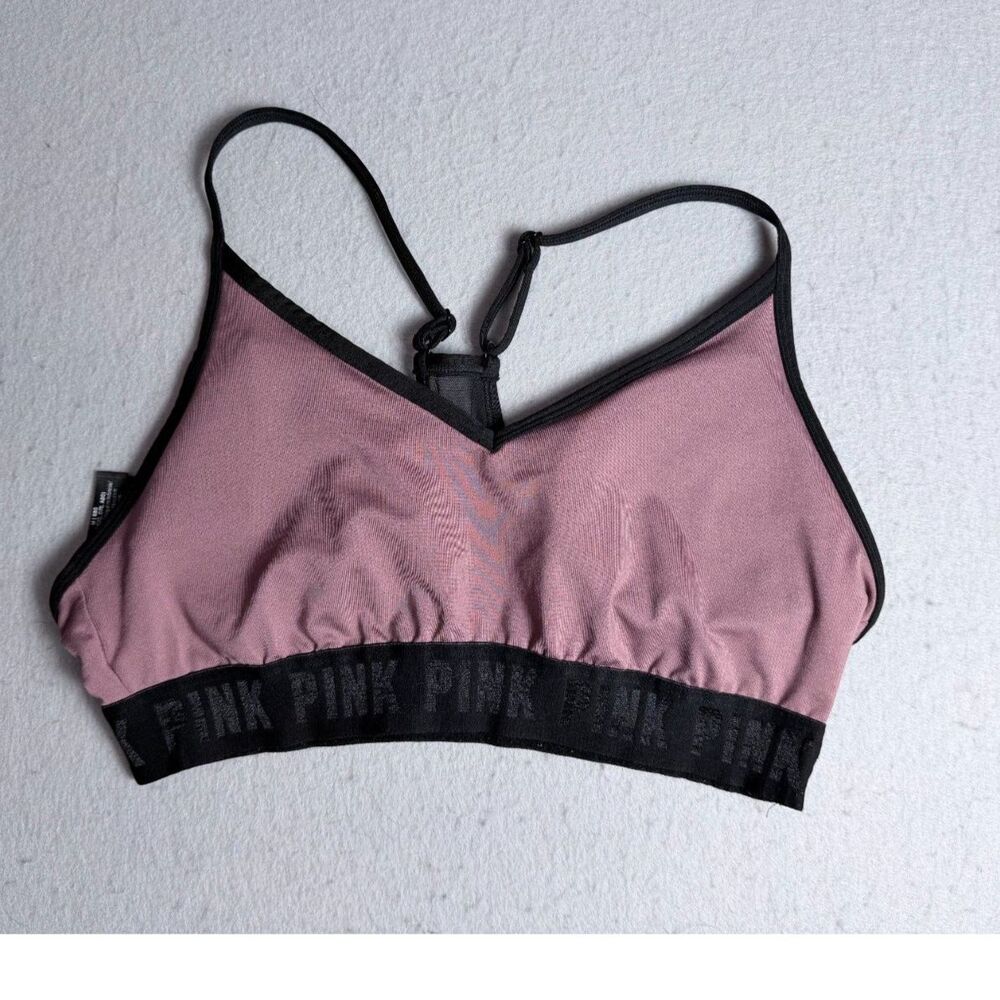 VS Women's Victoria's Secret Sports Bra Lined Medium Mauve Athletic Comfort